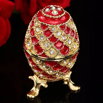 QIFU Elegantno Rdeče Faberge Jajce za Nakit Škatle za Darilo