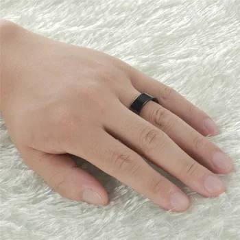 SOMEN 8 MM Black Čisto Volframov Karbid Poročni prstan Zaročni Prstan Za Moške Mat in Polirana Center Nakit Bague Homme
