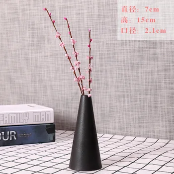 Vintage Keramične Vaze Preprosto Črno Lončevino Dnevni Sobi Doma Deco Okraski Japonski Retro Črno Posušen Cvet Vazo