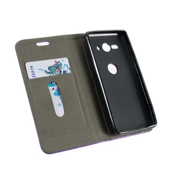 Pu Usnje, Telefon Vrečko Primeru Za Sony Xperia XZ2 Kompakten Flip Knjige v Primeru Poslovnih Denarnice Primeru Mehko Tpu Silikon Zadnji Pokrovček