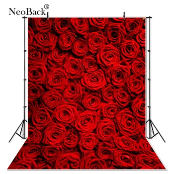 NeoBack Valentinovo Rdeče Rose Cvetlični Steno Fotografija Okolij Svate Studio Fotografijo Ozadje Photocall Banner Dekoracijo