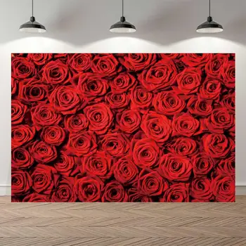 NeoBack Valentinovo Rdeče Rose Cvetlični Steno Fotografija Okolij Svate Studio Fotografijo Ozadje Photocall Banner Dekoracijo