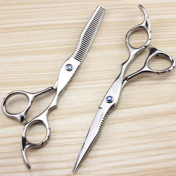Klasična 6cr13 6 inch las škarje nastavite škarje za rezanje lase clipper barber redčenje škarje brado scisors frizerske škarje