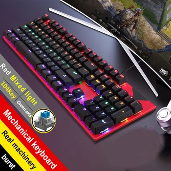 Gaming Mehanska Tipkovnica Z LED Osvetlitvijo USB Žična Laptop Manipulatorja Sijoča Modro Swich za Prenosni RAČUNALNIK