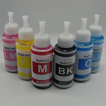 Dye Inkjet Temelji Ne OEM ponovno Polnjenje Ink Kit 70ml Kompleti Za Epson L800 L801 printing ink Kartuša, Št. T6731/2/3/4/5/6