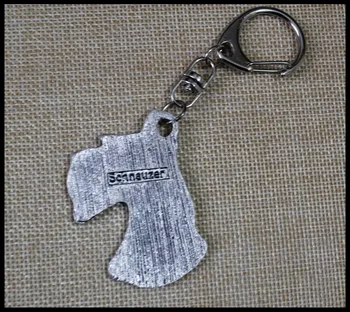 Schnauzer pes Keychain Priljubljena Kovinski pes Ključnih Verige ključe Nove Modne Ustvarjalne