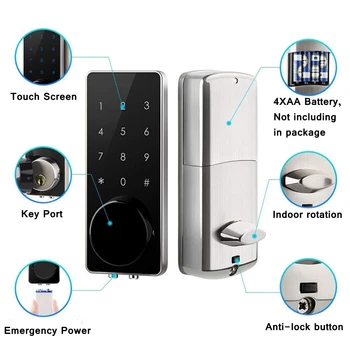 Smart Bluetooth Zaklepanje Brez Ključa Entery Zaklepanje Vrat Digitalne Brezžične Elektronske Bluetooth Tuya Zaklepanje Vrat Z Dotik Tipkovnica Samodejno Zaklepanje