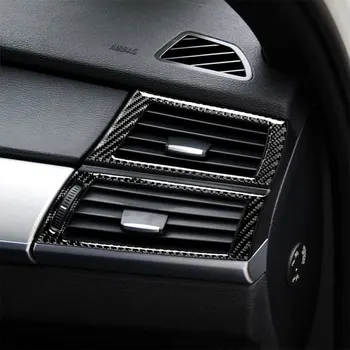 Ogljikovih Vlaken Avto Dodatki Notranjost Strani Zraka Vent Vtičnico Dekoracijo Decals Kritje Trim Nalepke Za BMW X5 E70 X6 E71 2008-2013