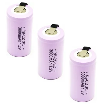 15pcs Visoko kakovostne baterije za ponovno polnjenje baterije sub baterija SC baterije 1,2 v, s priveskom 3000 mah za električna orodja