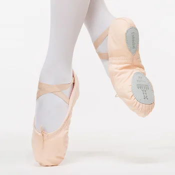 Sansha Odraslih Balet Čevlji Trajne Platno Split Antilop, ki je Edini Baletne Copate Za Ženske Moški, Dekleta Bela Črna Plesne Čevlje ŠT.8C