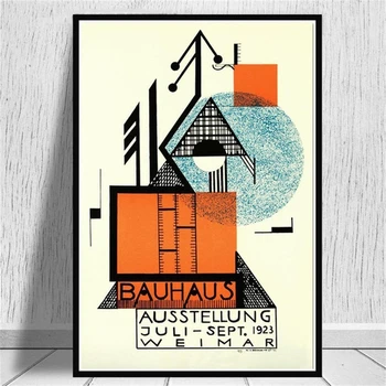 Bauhaus Ausstellung 1923 Weimer Razstava Plakat Stenskih slikah, Platno Slikarstvo Plakatov in Fotografij za Sobi Doma Dekor