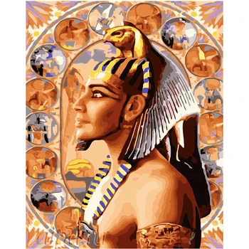 Barvanje Z Številkami DIY Dropshipping 40x50 60x75cm Indijski Egiptovski Faraon Slika Platno Poročno Dekoracijo slikah Darilo