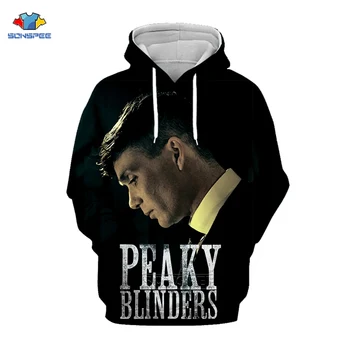 SONSPEE 3D Tiskanja Ženske Moški Peaky Blinders Tommy Shelby Hoodies Hooded Majica Priložnostne Ulične Puloverju Sudaderas Hombre H45