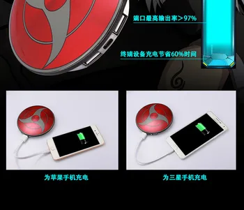 NOV Svež Naruto Pisanje krog oči moči banke 6800 Ščit Prenosni Polnilec Hokage Ninjia powerbank Zunanje Baterije za vse telefon