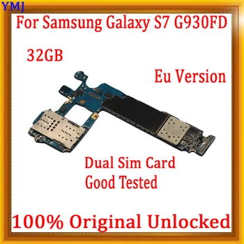 EU Različica 32GB za Samsung Galaxy S7 G930FD Matično ploščo,Dual Sim Kartico za Galaxy S7 G930FD Mainboard, Original odklenjena