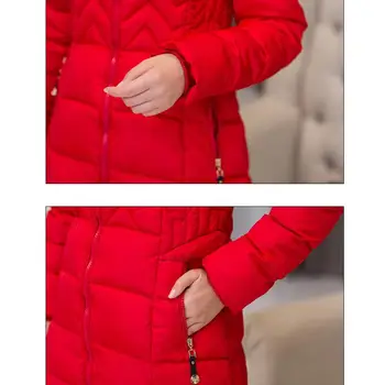 ženska zimske jakne in plašči 2019 Parkas za ženske 4 Barve Wadded Jopiči toplo Outwear S Kapuco Velike Specializiranimi za umetno Krzno Ovratnik