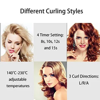 LCD palico curling železa samodejno lase curler las styling orodja Ženskih las lase Strokovno robljenjem las železa crimper Toplote