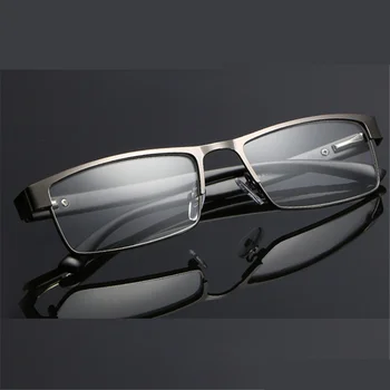 XojoX Titanove Zlitine Očala Moških Pol-rimless Poslovnih Obravnavi Očala, Prevlečeni Leče Recept Očala +1.5 +4.0