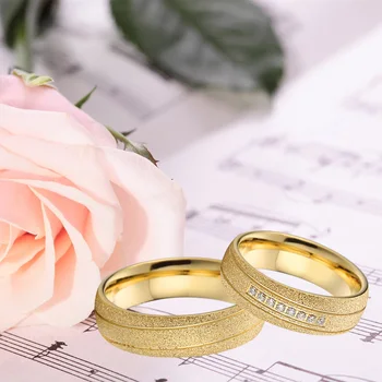 Zahodni LJUBEZEN Koalicije zakonski par poročni prstani za moške in ženske, Rumeno Zlato Emery, ki je napolnjena modni nakit prst prstan