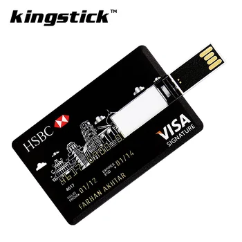 Moda kreditne kartice model USB2.0 pendrive kovinski usb flash disk 8gb 16gb 32gb 64gb 128gb pen drive memory stick