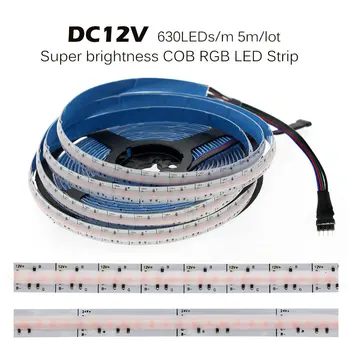 DC12V 384 Led COB LED Trak 630LEDs RGB Prilagodljiv COB LED Sveti Rdeče / Greeen / Modra / Ice Modra / Roza / Zlata LED Trak 5m/Veliko