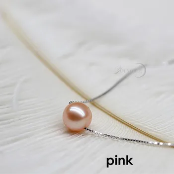 Resnično Krog Naravnih Biserna Ogrlica & Obesek Dekle,sladkovodne pearl obesek 925 Sterling Srebrna ogrlica 45 cm ženske najboljše darilo