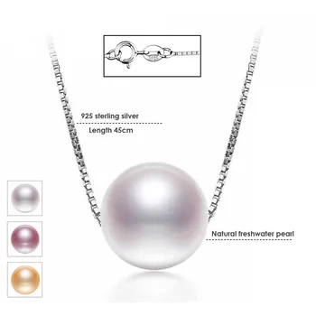 Resnično Krog Naravnih Biserna Ogrlica & Obesek Dekle,sladkovodne pearl obesek 925 Sterling Srebrna ogrlica 45 cm ženske najboljše darilo