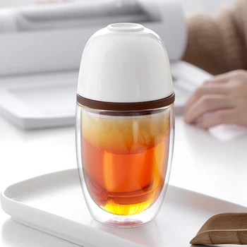 Ustvarjalne Prenosni Čaj Določa Potovanje Keramične in Steklene Čajne Skodelice za Zunanjo Izlete s Čaj Listi Posodo Tea Cup Set
