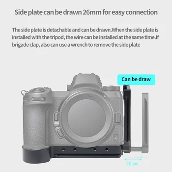 Zložljive L Ploščo Nosilec Nosilec Kamere držalo za Nikon Z7 Z6 DSLR Hitro Sprostitev Baseplate Glavo Stojala Navpično Streljanje