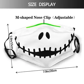 Nočna mora Nasmejan Jack Skellington Unisex Prah-dokazilo Usta Kritje Masko Smešno Happy S Filtri za Zaščito Respirator