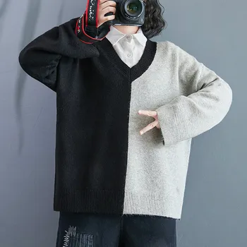 Max LuLu Korejski Modni Slog Ženska Priložnostne Pulover Ženske Svoboden Tople Pletene Puloverje V Vratu Letnik Zimska Oblačila Plus Velikost
