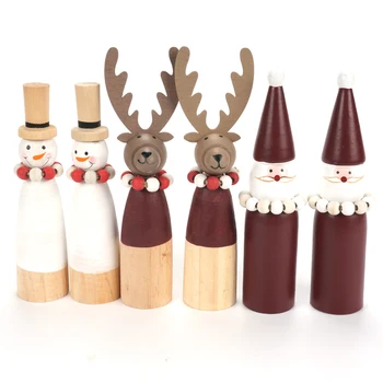 Božični okraski za dom lesene snežaka, Santa Claus jelenov lutke, mini okraski Božič 2019 novo leto stranka diy darila