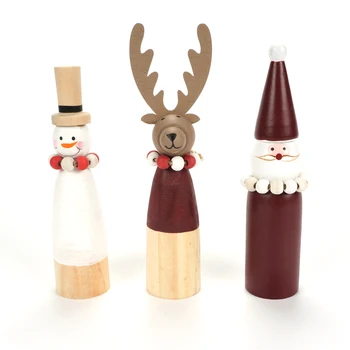 Božični okraski za dom lesene snežaka, Santa Claus jelenov lutke, mini okraski Božič 2019 novo leto stranka diy darila