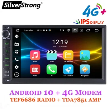 SilverStrong,2Din 4G Modem,Univerzalno 7inch,Android10,avtoradio DVD,1Din Telo,Android, GPS Navigacija