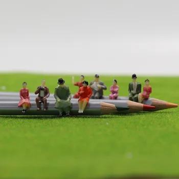 Model Vlaki Sedijo Ljudje, 1:87 Naslikal Številke Potnikov HO Merilu Miniaturni Pokrajino Postavitev 60pcs P87S