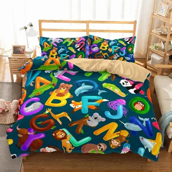 GOANG 3d posteljnine komplet posteljo stanja rjuhe kritje prevleke, tekstil doma, otroške posteljnine komplet 3d digitalni tisk Risanka mini dinozaver