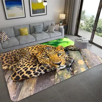 3D Leopard Vzorec Velike Preproge Za dnevno Sobo Luksuzni Živali Odeje Spalnica Mehko Gobo, Kopalnica, Kuhinja Talna Obloga Preproga