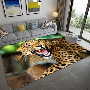 3D Leopard Vzorec Velike Preproge Za dnevno Sobo Luksuzni Živali Odeje Spalnica Mehko Gobo, Kopalnica, Kuhinja Talna Obloga Preproga
