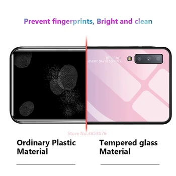 Kaljeno Steklo Primeru Telefon Za Samsung Galaxy A50 A70 A50S A30S A20 S10e S10 S8 S9 Plus A7 2018 Opomba 10 Pro 10 Plus Vzorec Zajema