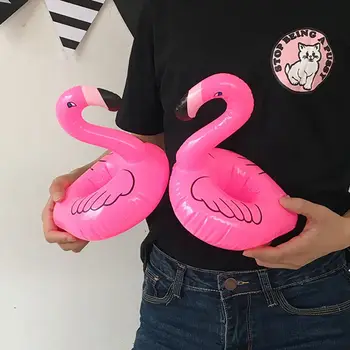 5Pcs/Veliko Zračne Blazine za Pokal Napihljivi Flamingo Pijačo Skodelico Imetnika Bazenu Plava Bar Coasters Plavanje Naprave Roza