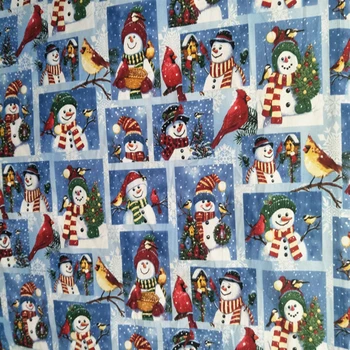 Lep Božični Tkanine, Bombažne Tkanine, Snjegović Božič Natisnjeni Otrok Tkanine Šivanje Mozaik DIY Modnih Oblačil/Obleka