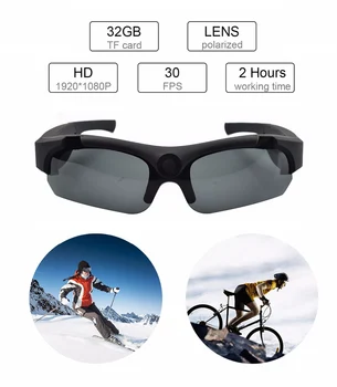 Širokokotni HD Smart 1080P Kamera Očala Črna, Polarizirana Leče, sončna Očala Akcija DV DVR Šport Video Kamera Fotografije Stekla za Očala