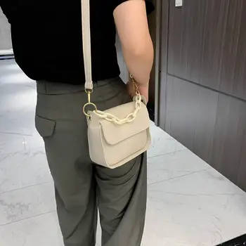 Ženske torbice novosti Za Ženske Trdna Majhne PU Usnje Crossbody Vrečke 2020 Verige Oblikovalec Lady Potovalne torbe nad shoulde