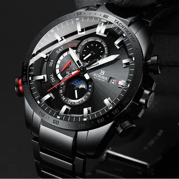 Nova velika izbiranje klasičen moški mehanske safir ure poslovni nepremočljiva watch luksuzne blagovne znamke iz nerjavnega jekla samodejni watch