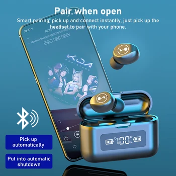 Cewaal Brezžične Bluetooth Slušalke z Mikrofonom TWS Šport Vodotesne Slušalke Dotik za Nadzor Glasbe, Slušalke Bluetooth Slušalke