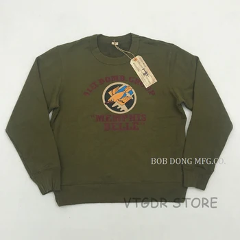 Bob Dong 91ST Bomba Skupine Crewneck Majica Letnik Moške ameriške Vojske Vojaški Tisk Puloverju