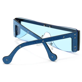 Peekaboo modri kvadrat, sončna očala brez okvirjev uv400 rimless moška sončna očala letnik darila za ženske črna 2021 veliki ščit windproof
