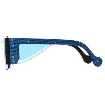 Peekaboo modri kvadrat, sončna očala brez okvirjev uv400 rimless moška sončna očala letnik darila za ženske črna 2021 veliki ščit windproof