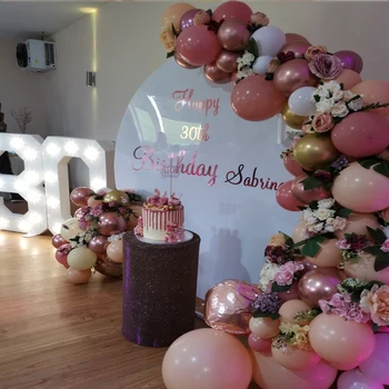 105pcs Retro roza balon garland kit Breskev chrome Kovinski balon arch za Rojstni dan, Poroka Okraski Stranka Baby Tuš dekle