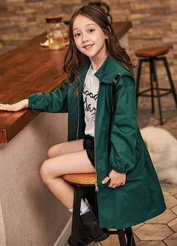 6 8 10 12 14 Let Nove Jesensko Zimske Otrok Zgostitev Dolgo Windbreaker Coats Dekle Oblačila Za Najstnike Otroci Jarek Suknjič 2020